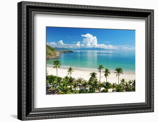 Beach Scene, Tropics, Pacific Ocean-haveseen-Framed Photographic Print