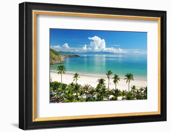 Beach Scene, Tropics, Pacific Ocean-haveseen-Framed Photographic Print