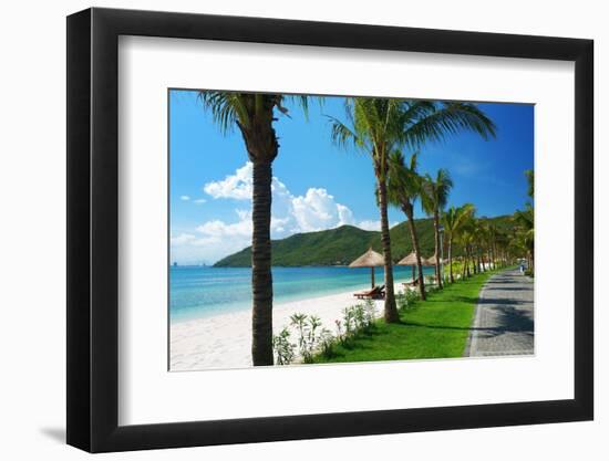 Beach Scene, Tropics, Pacific Ocean-haveseen-Framed Photographic Print