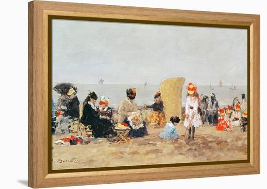 Beach Scene, Trouville, 1881-Eugène Boudin-Framed Premier Image Canvas
