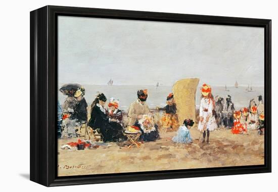 Beach Scene, Trouville, 1881-Eugène Boudin-Framed Premier Image Canvas