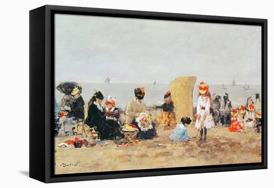 Beach Scene, Trouville, 1881-Eugène Boudin-Framed Premier Image Canvas