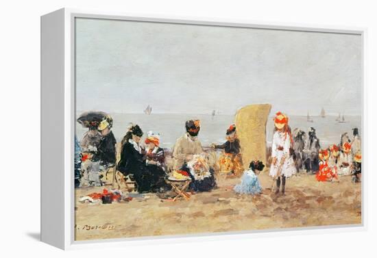 Beach Scene, Trouville, 1881-Eugène Boudin-Framed Premier Image Canvas