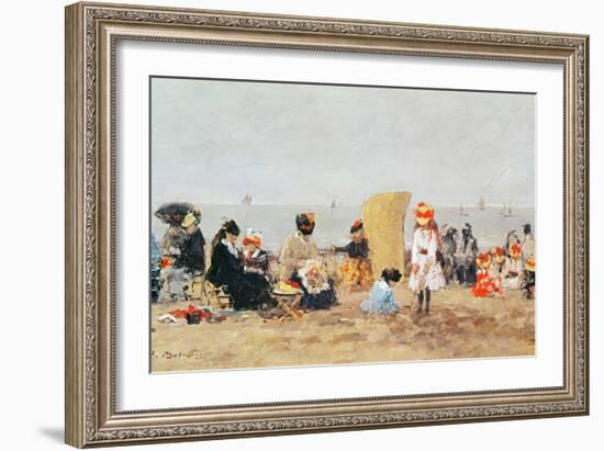 Beach Scene, Trouville, 1881-Eugène Boudin-Framed Giclee Print