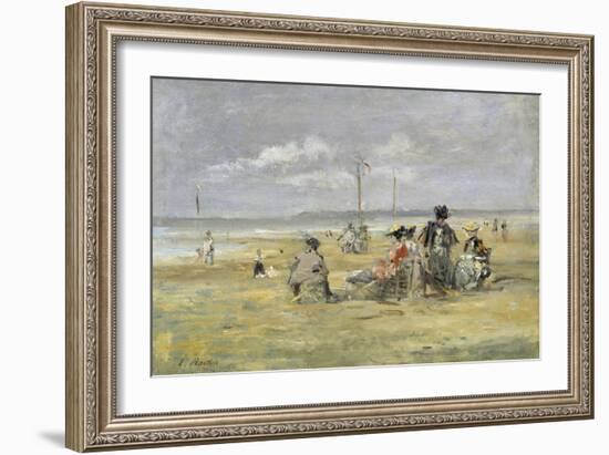 Beach Scene, Trouville-Eugène Boudin-Framed Giclee Print