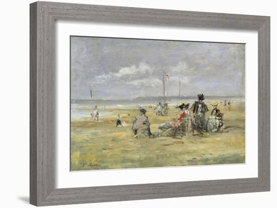 Beach Scene, Trouville-Eugène Boudin-Framed Giclee Print