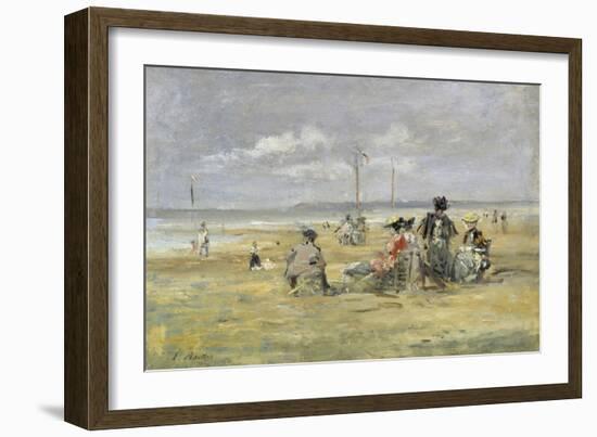 Beach Scene, Trouville-Eugène Boudin-Framed Giclee Print