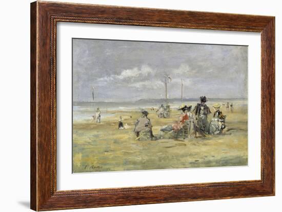 Beach Scene, Trouville-Eugène Boudin-Framed Giclee Print