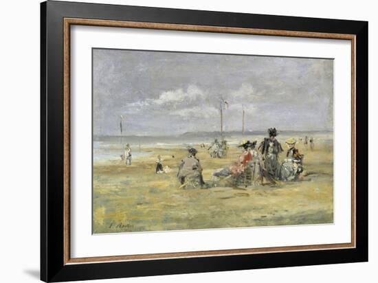 Beach Scene, Trouville-Eugène Boudin-Framed Giclee Print