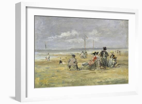 Beach Scene, Trouville-Eugène Boudin-Framed Giclee Print