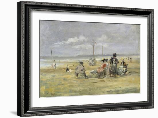 Beach Scene, Trouville-Eugène Boudin-Framed Giclee Print