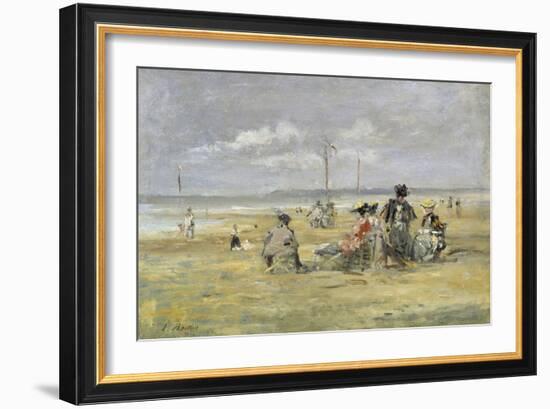 Beach Scene, Trouville-Eugène Boudin-Framed Giclee Print