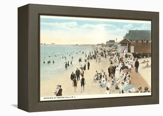 Beach Scene, Watch Hill, Rhode Island-null-Framed Stretched Canvas