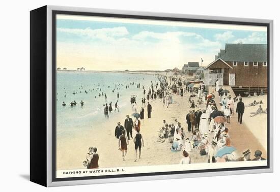 Beach Scene, Watch Hill, Rhode Island-null-Framed Stretched Canvas