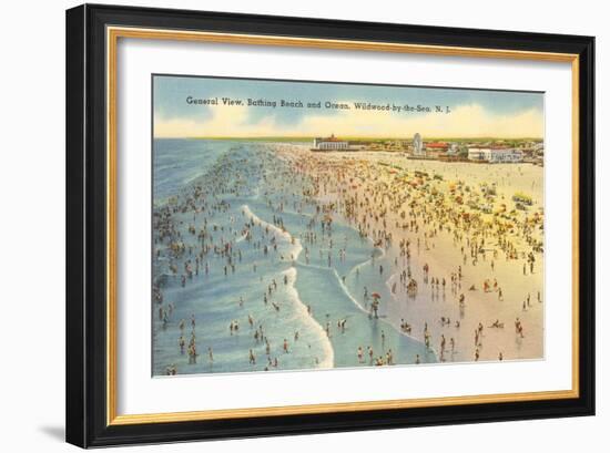 Beach Scene, Wildwood-by-the-Sea, New Jersey-null-Framed Art Print