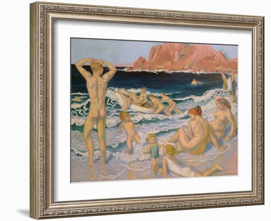 Beach Scene with a Boat-Maurice Denis-Framed Giclee Print