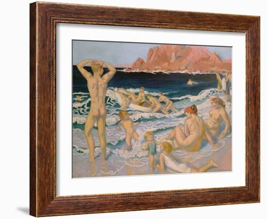 Beach Scene with a Boat-Maurice Denis-Framed Giclee Print