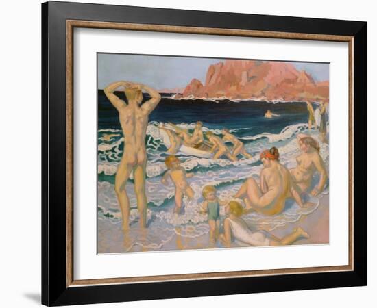 Beach Scene with a Boat-Maurice Denis-Framed Giclee Print