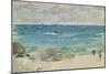 Beach Scene with Two Figures, 1885-90 (W/C on Paper)-James Abbott McNeill Whistler-Mounted Giclee Print