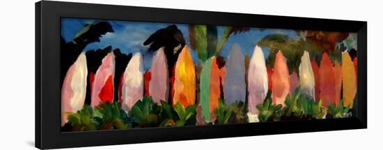 Beach Scene with Wall of Surf Boards, Hawaii II-Markus Bleichner-Framed Art Print