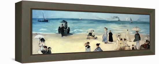 Beach Scene-Edouard Manet-Framed Premier Image Canvas