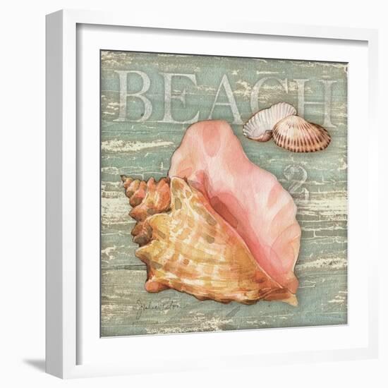 Beach Shells Conch-Julie Paton-Framed Art Print