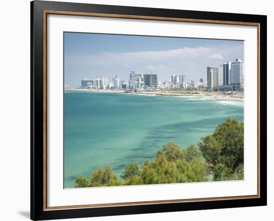 Beach, Skyline and Mediterranean Sea Viewed from Old Jaffa, Tel Aviv, Israel, Middle East-Merrill Images-Framed Photographic Print