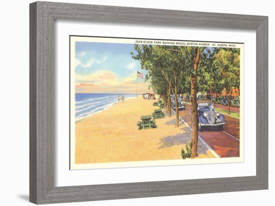 Beach, St. Joseph, Michigan-null-Framed Art Print