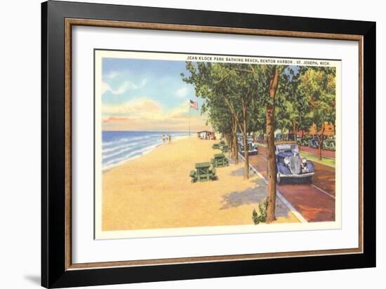 Beach, St. Joseph, Michigan-null-Framed Art Print