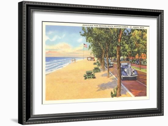Beach, St. Joseph, Michigan-null-Framed Art Print