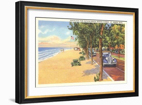 Beach, St. Joseph, Michigan-null-Framed Art Print