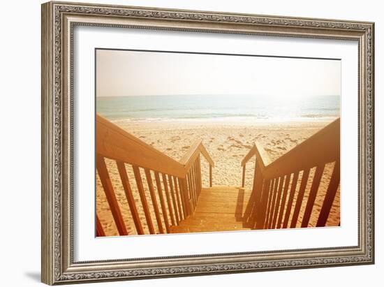 Beach Stairs-Susan Bryant-Framed Art Print