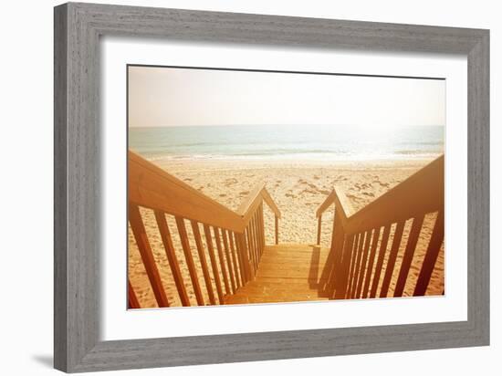 Beach Stairs-Susan Bryant-Framed Art Print