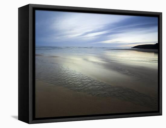 Beach Streams Leading to the Sea on Sandymouth Bay, Cornwall, England, United Kingdom, Europe-Ian Egner-Framed Premier Image Canvas