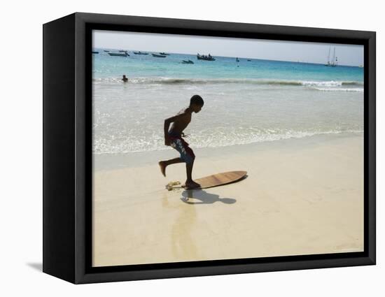 Beach Surfing at Santa Maria on the Island of Sal (Salt), Cape Verde Islands, Africa-R H Productions-Framed Premier Image Canvas