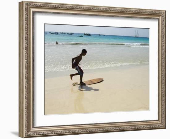 Beach Surfing at Santa Maria on the Island of Sal (Salt), Cape Verde Islands, Africa-R H Productions-Framed Photographic Print