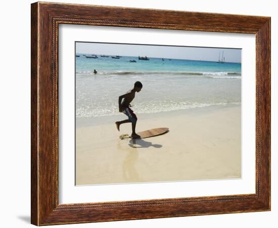 Beach Surfing at Santa Maria on the Island of Sal (Salt), Cape Verde Islands, Africa-R H Productions-Framed Photographic Print