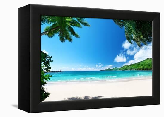 Beach Takamaka, Mahe Island, Seychelles-Iakov Kalinin-Framed Premier Image Canvas