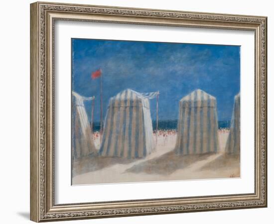 Beach Tents, Brittany, 2012-Lincoln Seligman-Framed Giclee Print