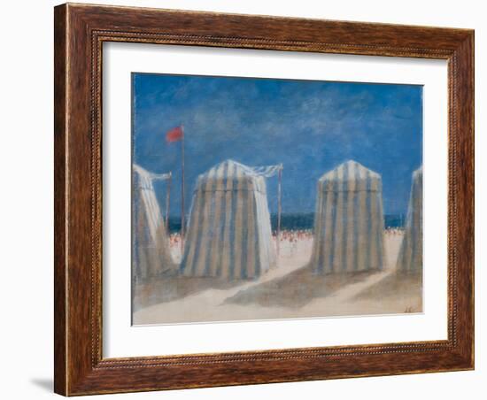 Beach Tents, Brittany, 2012-Lincoln Seligman-Framed Giclee Print