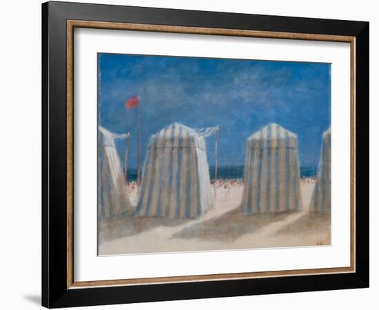 Beach Tents, Brittany, 2012-Lincoln Seligman-Framed Giclee Print