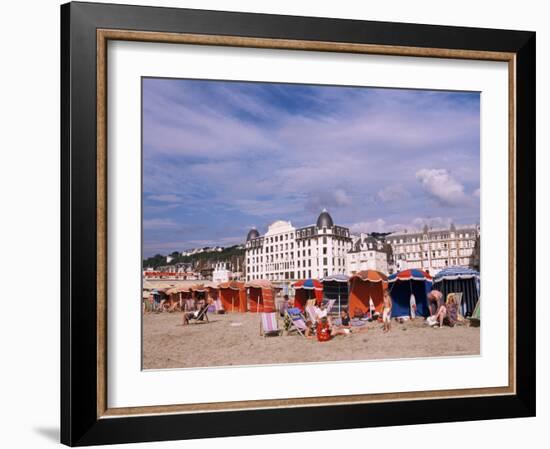 Beach Tents on the Beach, Trouville, Basse Normandie (Normandy), France-Guy Thouvenin-Framed Photographic Print