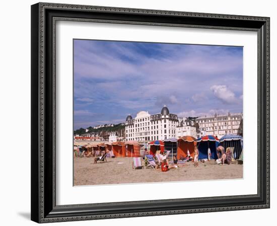 Beach Tents on the Beach, Trouville, Basse Normandie (Normandy), France-Guy Thouvenin-Framed Photographic Print