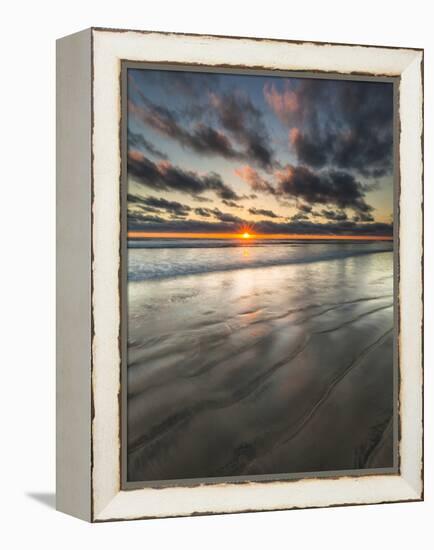 Beach Textures at Sunset in Carlsbad, Ca-Andrew Shoemaker-Framed Premier Image Canvas