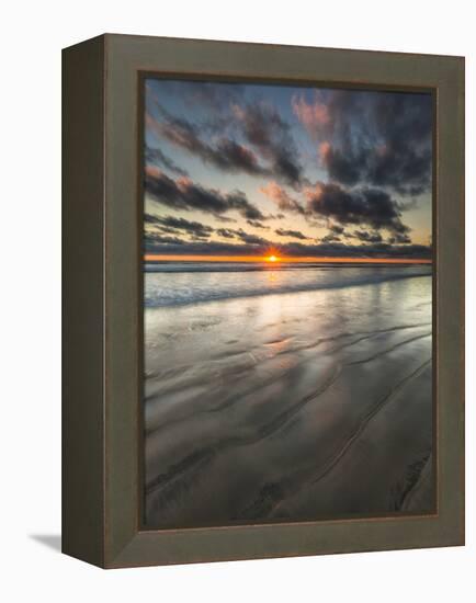 Beach Textures at Sunset in Carlsbad, Ca-Andrew Shoemaker-Framed Premier Image Canvas