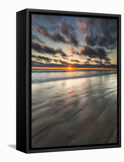 Beach Textures at Sunset in Carlsbad, Ca-Andrew Shoemaker-Framed Premier Image Canvas