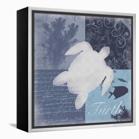 Beach Turtle-Lauren Gibbons-Framed Stretched Canvas