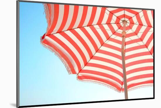 Beach Umbrella and Sky-Summer Photography-Mounted Art Print