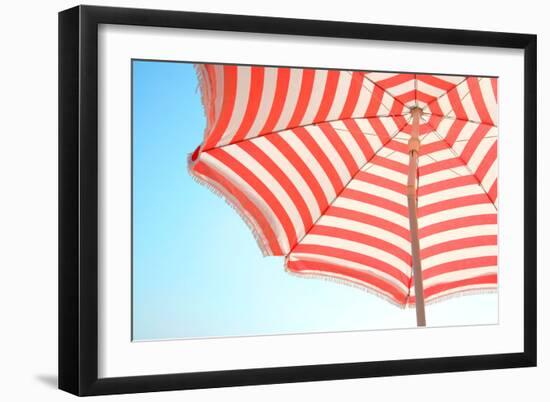 Beach Umbrella and Sky-Summer Photography-Framed Art Print