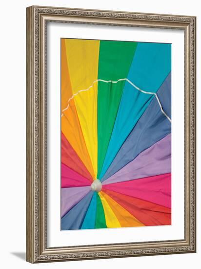 Beach Umbrella-Kathy Mahan-Framed Photographic Print